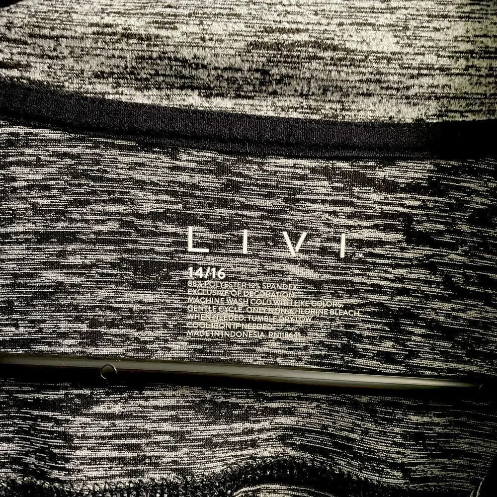 Lane Bryant Livi Athletic Jacket Zip Size 14/16 Dark Heather Gray Pockets Ruffle - Picture 4 of 8